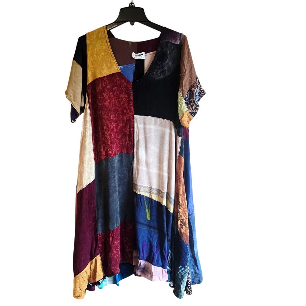 Ok Mike boho lagenlook patchwork dress size os